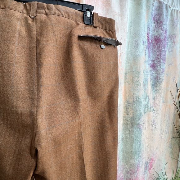 📌Dark Caramel Dress Pants European Tailoring Handmade with High Quality Fabric - Picture 2 of 13